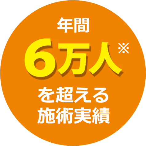 年間6万人を超える施術実績